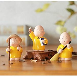 Buddhist Shaolin Monks Figurines - Creative Resin Fengshui Crafts - Set of 3