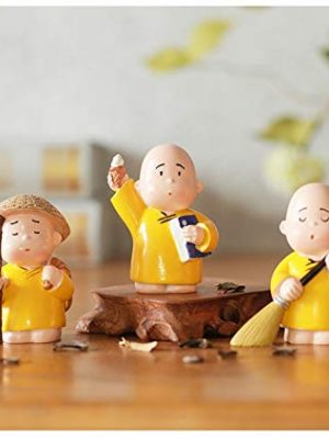 Buddhist Shaolin Monks Figurines - Creative Resin Fengshui Crafts - Set of 3