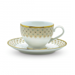 12 Pcs Cup & Saucer Set 220 Ml - Gold Collection - With Gift Box
