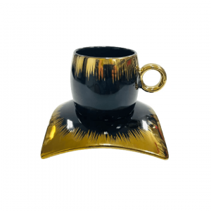 12 Pcs Premium Gold Collection Cup & Saucer - With Leather Suitcase Packing
