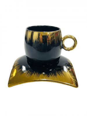 12 Pcs Premium Gold Collection Cup & Saucer - With Leather Suitcase Packing