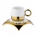 12 Pcs Premium Gold Collection Cup & Saucer - With Leather Suitcase Packing