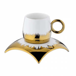 12 Pcs Premium Gold Collection Cup & Saucer - With Leather Suitcase Packing