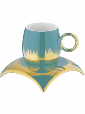 12 Pcs Premium Gold Collection Cup & Saucer - With Leather Suitcase Packing