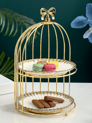 2 Layer Pastry Stand Green With Stand