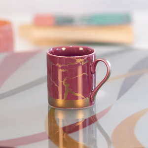 6 Pcs Mug Set - Gold Collection - Shine Amaranth + Matt Gold - With Gift Box