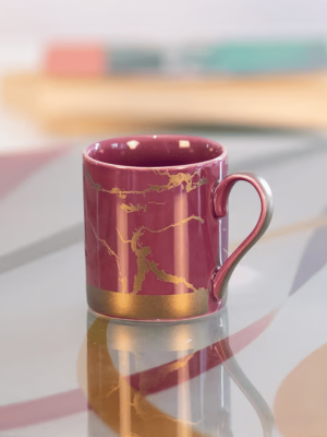 6 Pcs Mug Set - Gold Collection - Shine Amaranth + Matt Gold - With Gift Box