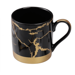 6 Pcs Mug Set - Gold Collection - Shine Black + Matt Gold - With Gift Box