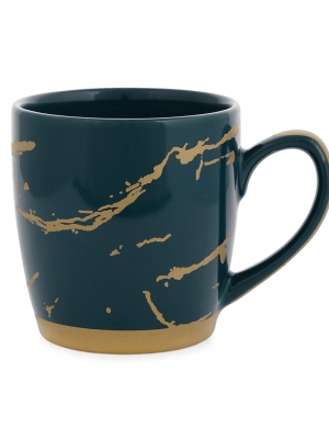 6 Pcs Mug Set - Gold Collection - Shine Dark Green + Matt Gold - With Gift Box