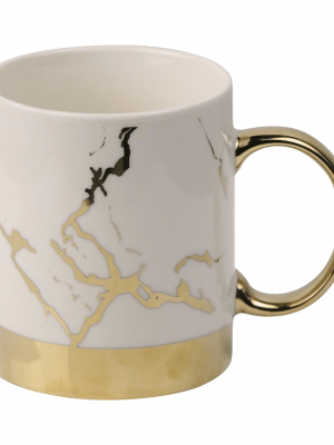 6 Pcs Mug Set - Gold Collection - White + Matt Gold - With Gift Box
