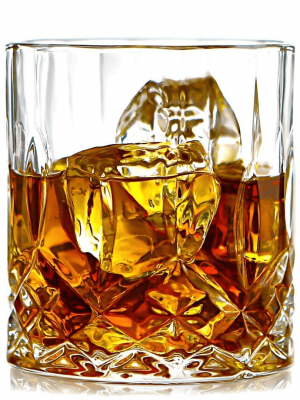 6 Pcs Whisky Glass 390Ml - With Rose Gold Decal - With Gift Box