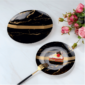 7 Pcs Cake Set - Gold Collection - Black + Matt Gold - With Gift Box