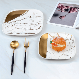7 Pcs Cake Set - Gold Collection - White + Matt Gold - With Gift Box