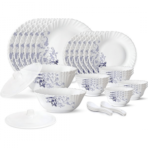 72Pc White Feston Shape Dinner Set - With Polyfoam Gift Box