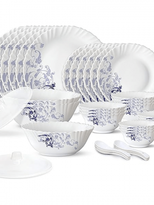 72Pc White Feston Shape Dinner Set - With Polyfoam Gift Box
