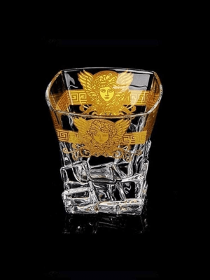Crystal Whisky Glass Set Of 6Pc 350Ml - With Gold Decal - With Gift Box