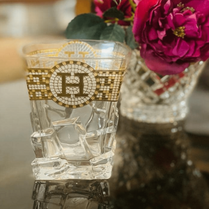 Crystal Whisky Glass Set Of 6Pc 350Ml - With Gold Decal - With Gift Box