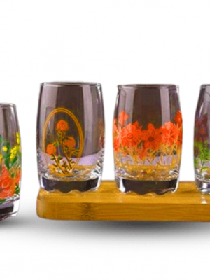 Decor Printed Glass Set Of 6 Pc 265Ml - With Brown Box