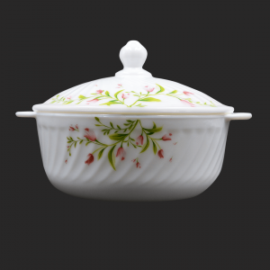 Harmony 4 Pcs White Round Casserole Set - With Lid - 1L +1.5L