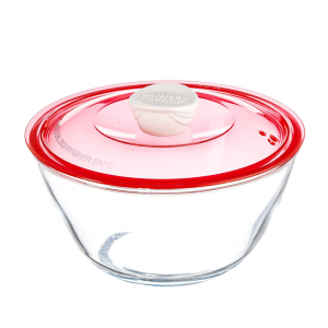 Kingston High Borosilicate Mixing Bowl 1 Pc 1000 Ml - Red Lid - With Gift Box