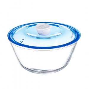 Kingston High Borosilicate Mixing Bowl Set Of 2 Pc 1000Ml + 1500 Ml - Blue Lid - With Gift Box