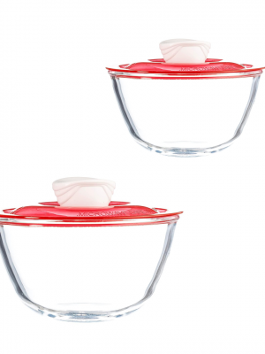 Kingston High Borosilicate Mixing Bowl Set Of 2 Pc 1000Ml + 1500 Ml - With Gift Box