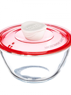 Kingston High Borosilicate Mixing Bowl Set Of 3 Pc 500 Ml + 1000 Ml + 1500 Ml - Red Lid - With Gift Box