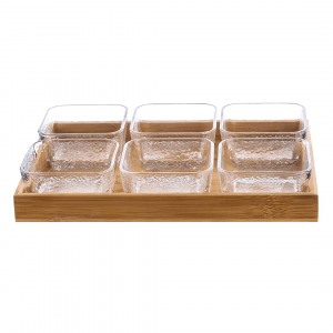 Marino Bowl & Tray Set Of 7Pcs 270Ml - Hammered - With Gift Box