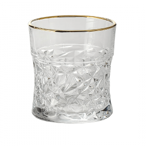 Morocco Whisky Glass 330Ml Set Of 6Pc - With Gold Line - With Gift Box