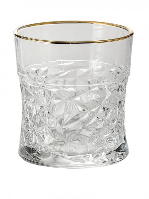 Morocco Whisky Glass 330Ml Set Of 6Pc - With Gold Line - With Gift Box