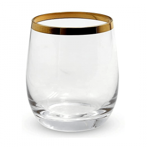 Pecos Glass Set Of 6Pc With Platinum Rim - Whisky Glasses 350Ml