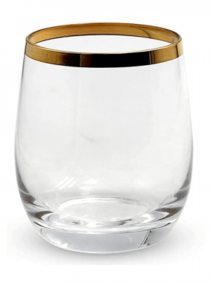 Pecos Glass Set Of 6Pc With Platinum Rim - Whisky Glasses 350Ml