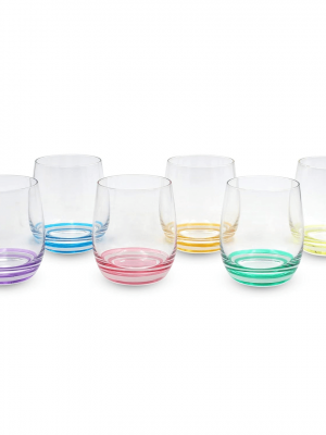 Tyler Glass Set Of 6Pc Shiny Matt Multicolor - Whisky Glasses 350Ml