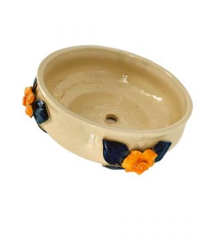 3D Petals Ceramic Pots, Premium Handmade Planter for Houseplants 17x17x8 cm